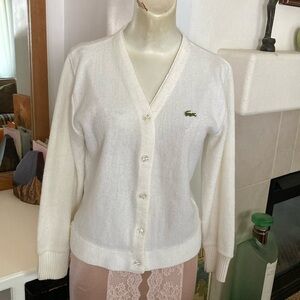 Vintage Izod LaCoste cream cardigan sweater S/M 34
